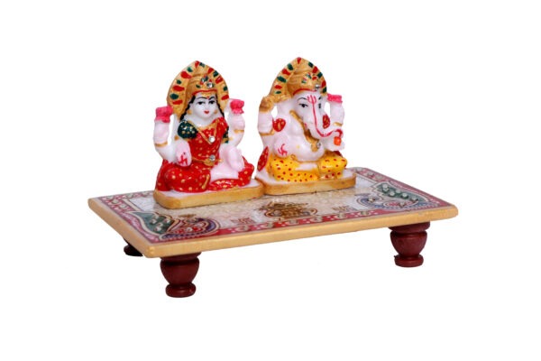 Marble Laxmi Ganesh Idol with Chowki